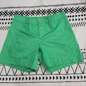 Lauren Ralph Lauren Women's Green Paisley Print Cotton Blend Shorts Sz 2 Preppy